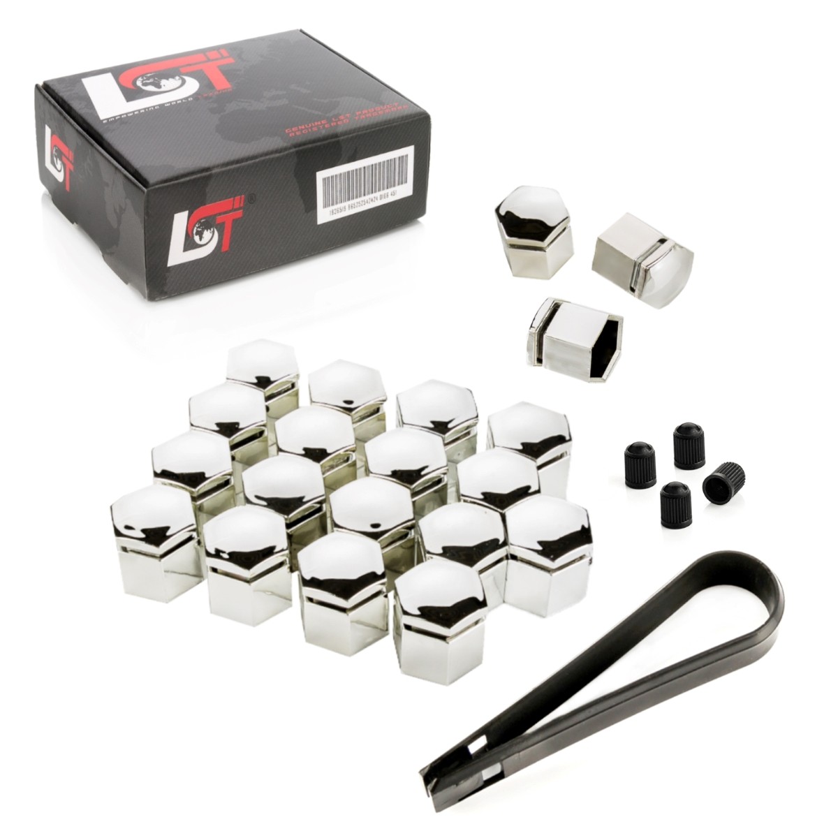 20x Wheel Lug Bolt Cover Hex Caps 17mm Chrome for CITROEN