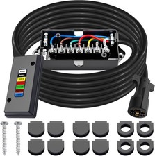 Cheemuii 15 Ft Trailer Wiring Harness Kit Heavy Duty 7 Way Cord 15 Ft