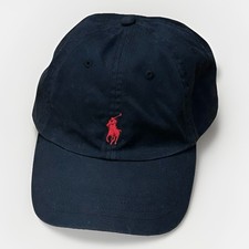 Polo Ralph Lauren Hat Cap Strap Back Black Red Pony Logo Embroidered Adjustable