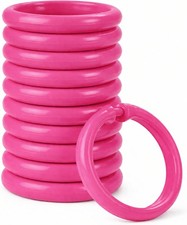 12 Piece Plastic Basic Locking Round Hook Easy Gliding Shower Curtain Rings Fits