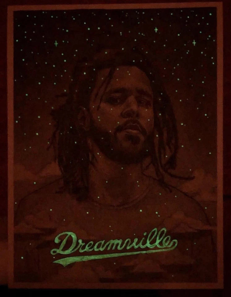Retrato artístico artista Regan Russell original OG J Cole Dreamville GiD Mondo Foto 2 de 2