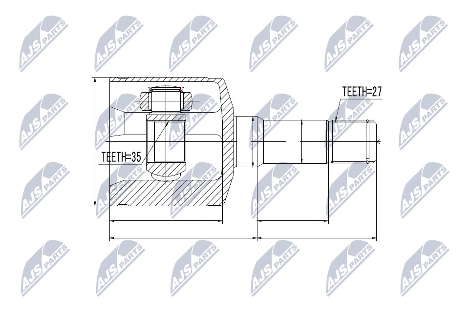 Fits NTY NPW-PL-024 INNER CV JOINT