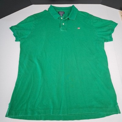 Polo Jeans Co Ralph Lauren Green Polo Shirt Womens XXL Y2K Vintage Cotton Flag