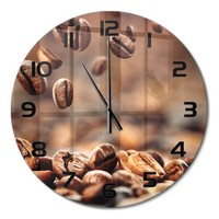 Design-Wanduhr Mit FließEnden Zeigern Kaffeebohnen Schwarze Zeiger Fi60 Cm