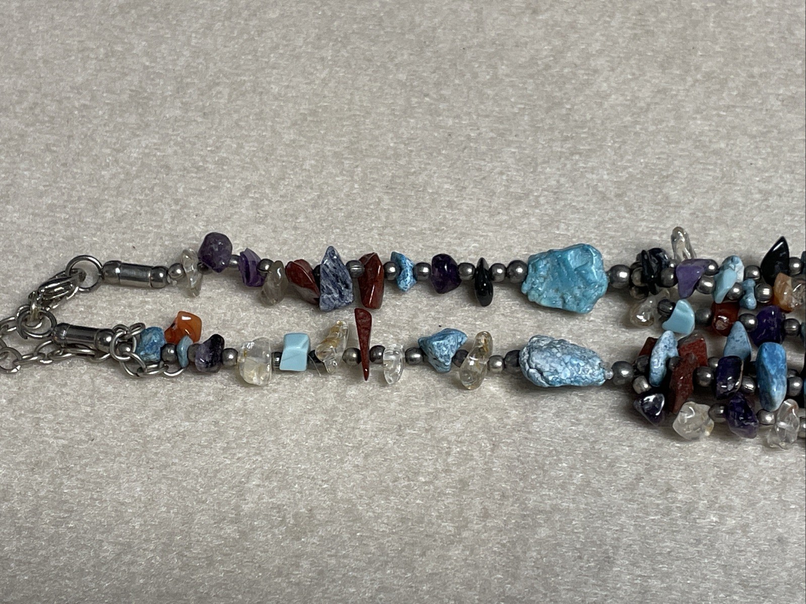 Native American Multi Gemstone Beaded Necklace 6 … - image 11