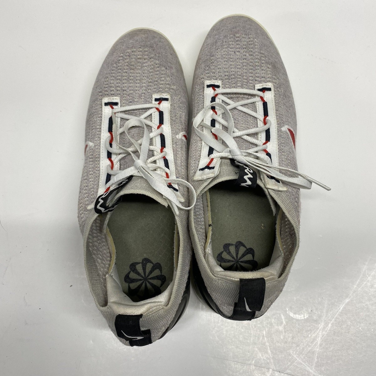 Nike Air Vapormax 2021 Flyknit Light Bone Grey Red Black DH4085-003 Men’s 12 Nike Vapormax Flyknit 2021 Light Bone/Summit White/Black  main image 2