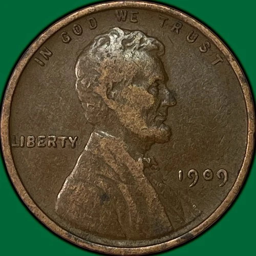 1909 Lincoln Wheat Cent Very Fine VF Coin #33715