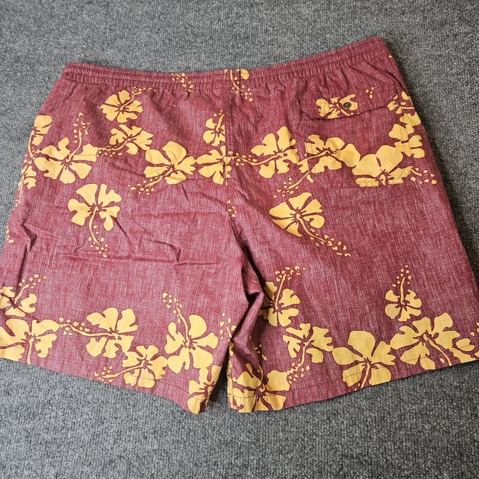 Reyn Spooner Mens Swim Trunks Hawaiian Traditionals Size XL Red Yellow Hibiscus - Image 4 of 4