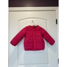 NWT Carter's Fuchsia Pink Heart Quilted Puffer Jacket Hood Size 4T