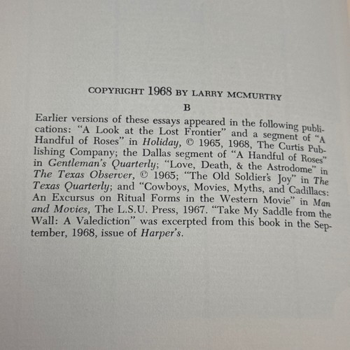 McMurtry Narrow Grave 1968 B Encino Press DJ Texana - Picture 3 of 12