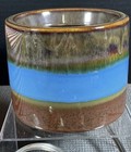 Ceramic Electric Oil/Wax Warmer Glazed Cylinder Abstract Blue/Brown/Green 4in — photo 2
