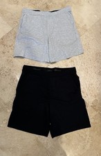 MENS-2 PACK-EDDIE BAUER LOUNGE SHORTS - BLACK  LIGHT GREY KNIT -SIZE LARGE NWOT