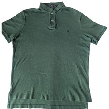 Polo Ralph Lauren Polo Shirt Mens L Green Pony Logo Short Sleeve Classic