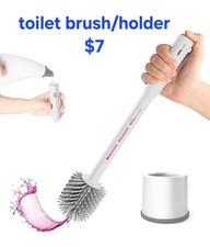Toilet Bowl Brush and Caddy Holder Set Bathroom Scrubber Brush