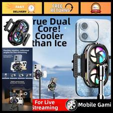 Portable Mobile Phone Cooler with RGB Backlight, Dual Chip Cooling Fan for Smart