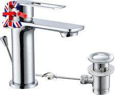 Basin Taps with Pop up Waste, Modern Basin Mixer Tap Bathroom Sink Taps Mono Sin
