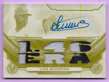 2019 TOPPS TRIPLE THREADS AUTO RELIC PRINTING YELLOW LUIS SEVERINO 1/1 YANKEES