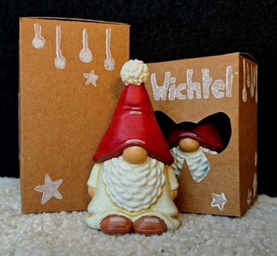 Wichtel, Handmade, 3d-Druck, 8 cm, bemalt mit Acrylfarbe, Weihnachtsdeko