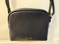Radley The Daily Black Pebbled Leather Small Crossbody Bag.