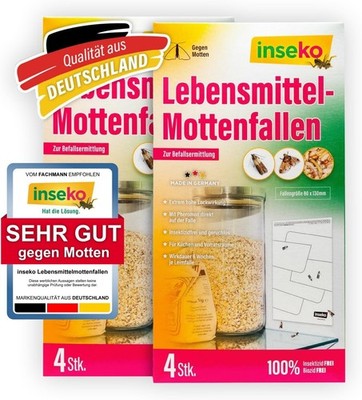 Lebensmittelmotten Falle 8 x inseko insektizidfrei und geruchlos MADE IN GERMANY