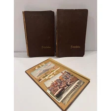 Vintage Fotofolio Photo Album Brown Leatherette Embossed Postcard Collection
