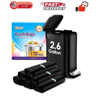 #ad #ad Small trash bags 2.6 Gallon 170 Counts Black Garbage Bags by Trash Can Line... $8.99