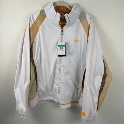 Nike Men's White Orange Sportswear Track Jacket Full Zip Lightweight XL HJ3290