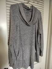 Torrid Super Soft Plush Cowl Neck Kangaroo Pocket Gray Sweatshirt 2x 18/20
