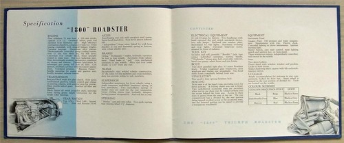 TRIUMPH 1800 SALOON & ROADSTER Car Sales Brochure c1948 - Picture 8 of 8