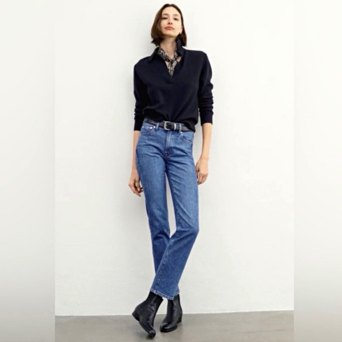 AYR The LaLa Jeans Women 27 High Rise Wide Leg Medium Wash Denim Made in LA