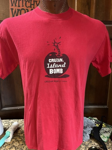 Cruzan Rum - St Croix, USVI - Island Bomb - Adult LG Red T Shirt - Picture 4 of 9