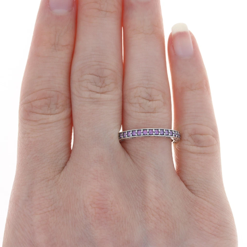 PANDORA Fino Anillo de Eternidad - Ley Morado Nuevo Original 54 (US 7) 190618CFP - Imagen 2 de 4