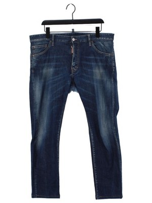 Dsquared2 Men's Jeans W 40 in Blue Cotton with Elastane, Polyester Skinny