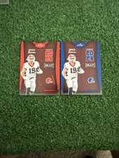 Brock Bowers 2023 Leaf Draft Blue Class of 2024 and Red  Class of 2024 #76 AE1