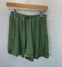 Vtg Victoria's Secret S Green 100 Silk Sleep Pajama Gold Label Lounge Comfy