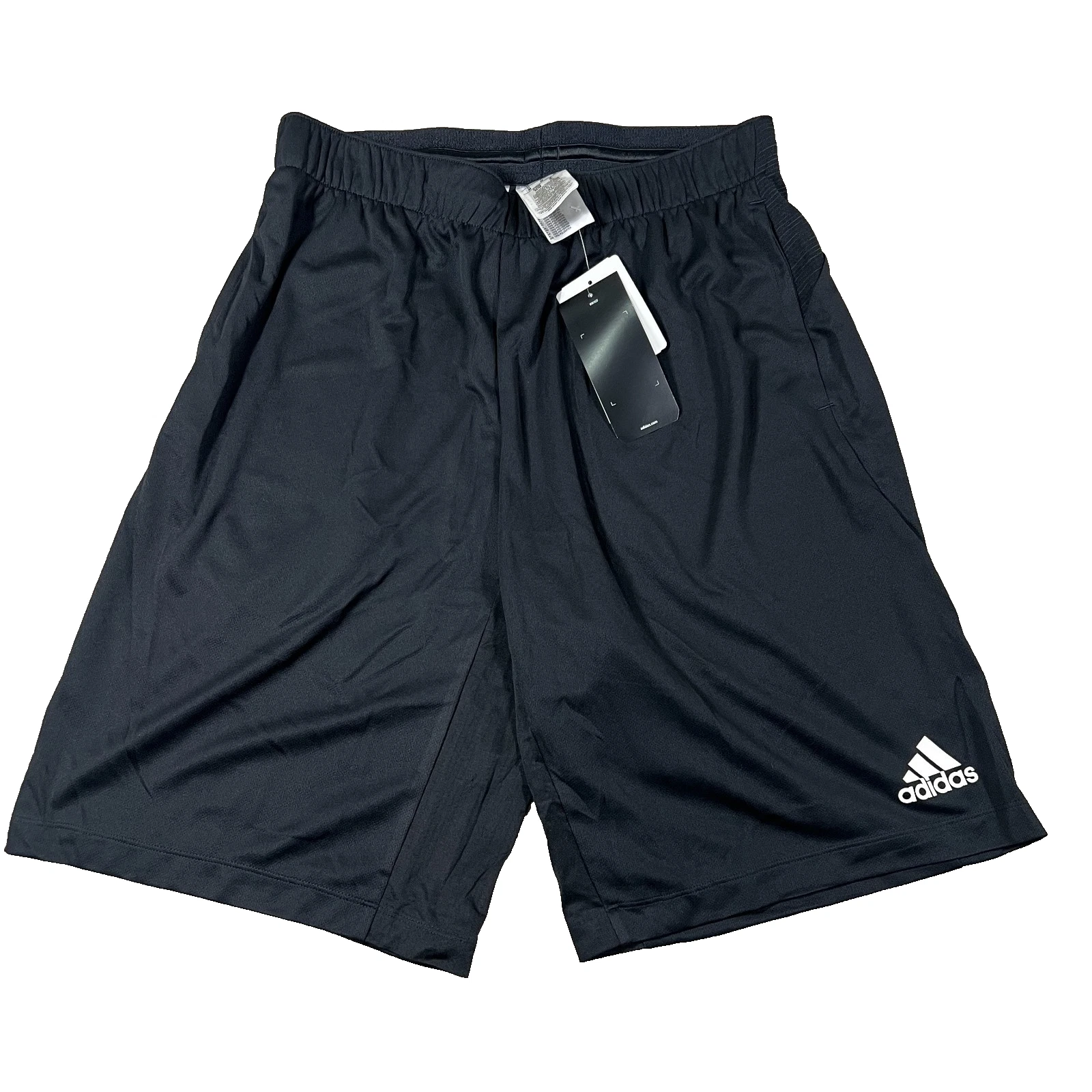 Adidas Mens Medium Black Elastic Waist Pull On Climalite Athletic Shorts NWT