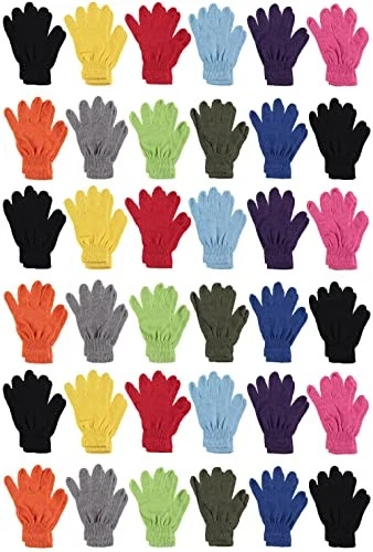 Yacht & Smith 36 Pairs Wholesale Gloves, Bulk Thermal Winter Solid Hat Or Glove