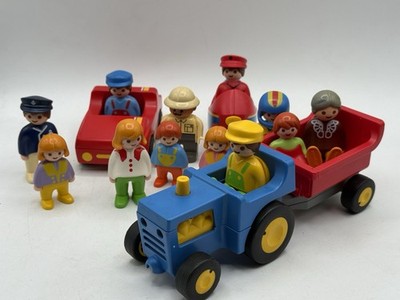 Playmobil 1.2.3. Lot of 3 Vehicles and 12 People 