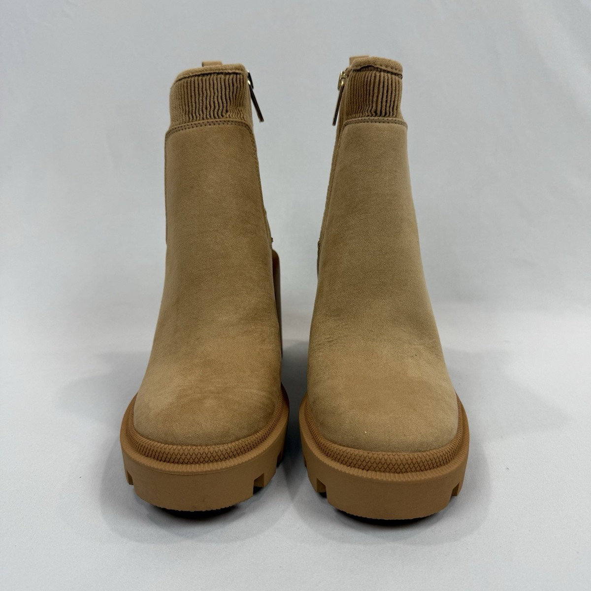 JLO Jennifer Lopez Ankle Boots Womens 8 M/38.5 Brown Cashew Taupe