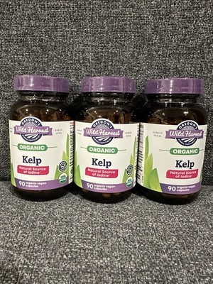 Oregon s Wild Harvest Kelp (Pack of 3) 90 Veggie Caps Dairy-Free, Gluten-Free
