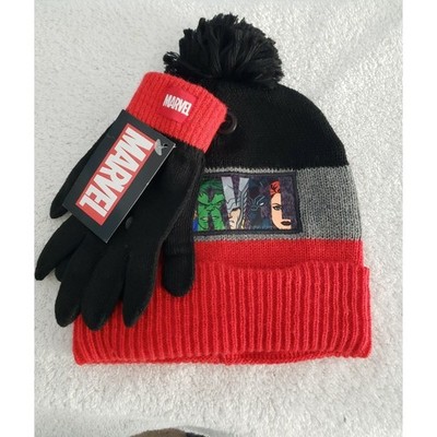 Marvel Hat & Gloves Kids Size Small NWT