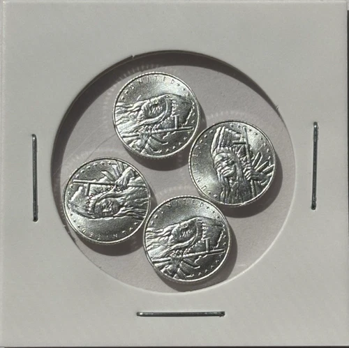(Lot of 4) 1 GRAM .0.999 FINE SILVER ROUNDS- INDIAN CHIEF DESIGN - AFFORDABLE