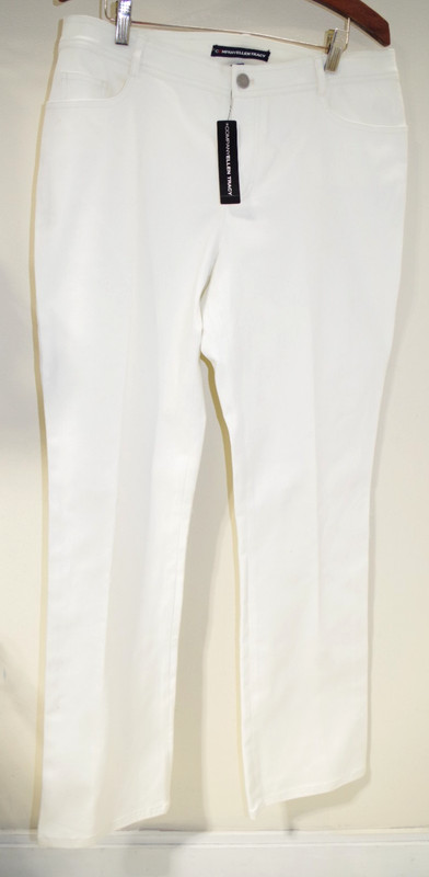 B8 NWT $158 Company Ellen Tracy Women's 12 White Pants Stretch 5 Pocket