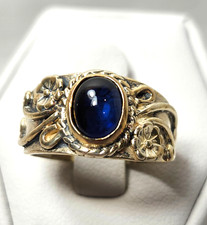 Blue Sapphire 6x8 Oval Sterling Silver Size 7 Ring 6272