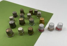 Vintage Sewing Thimbles Metal Spain Sterling Advertising Flour Mixed Lot 18