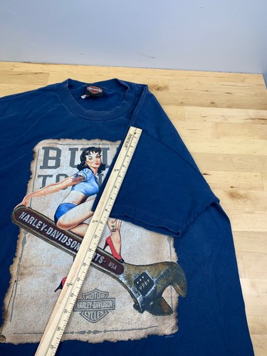 Harley Davidson SHirt Mens L Built to Last Pin Up Girl Syracuse, NY 11678 - Picture 7 of 9