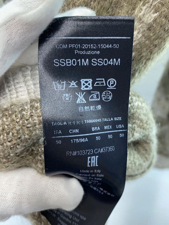Cárdigan GIORGIO ARMANI (delgado) 50 lana KHK patrón total usado Foto 4 de 4