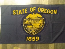 Vintage Defiance State of Oregon Flag 3'x5', 100% Cotton, Used, Very Nice Cond.
