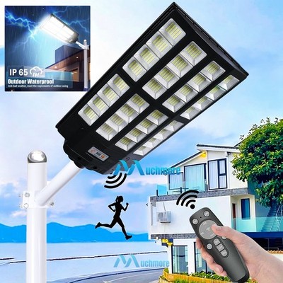 8000W Commercial LED Solar Street Light 9900000000lm Dusk to Dawn Road Lamp+Pole