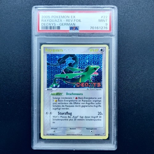 Pokemon Rayquaza 22/107 Reverse Holo EX Deoxys Deutsch Gold Stamp PSA 9 - Picture 3 of 4